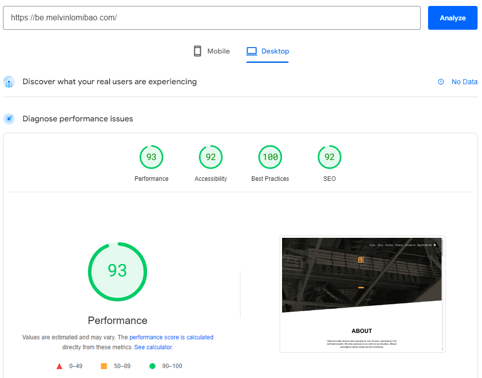 BE Desktop Performance